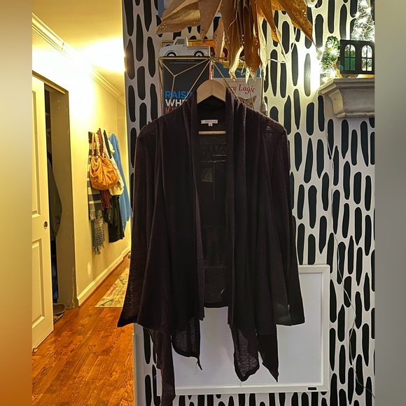 Kanvas - Plum Cascading Open Front Cardigan - Picture 8 of 8